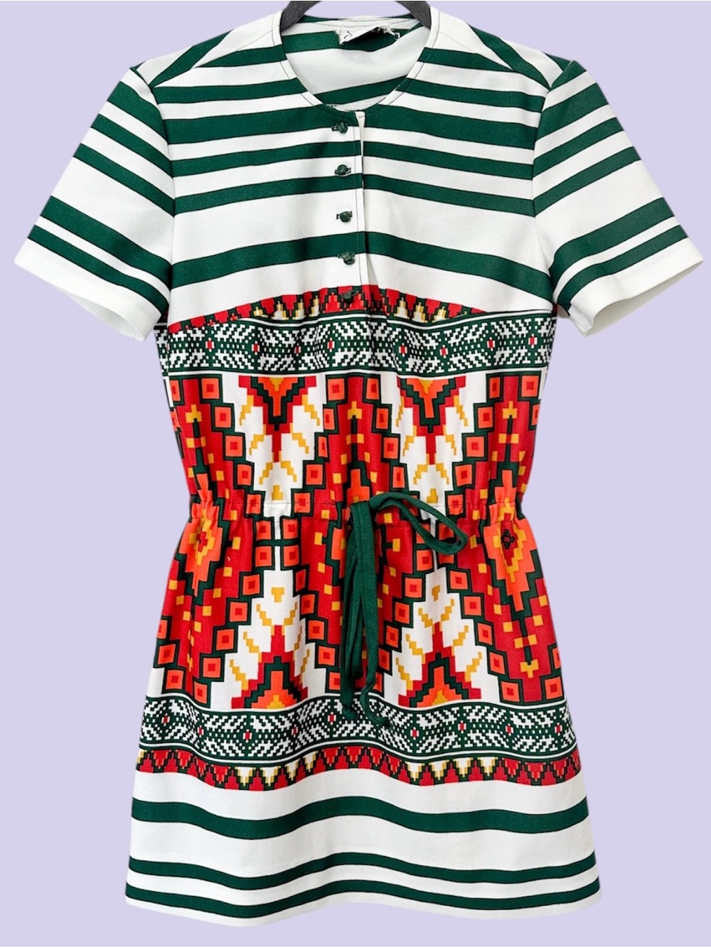 Jonathan Logan 70s vintage mixed print mini dress
